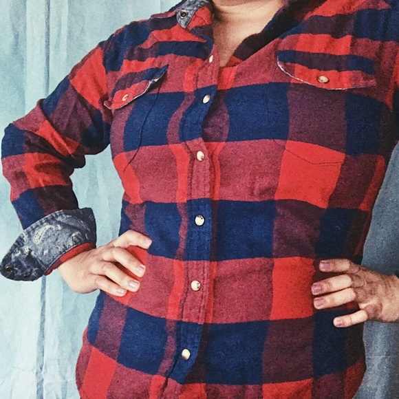 JACHS Girlfriend Other - Red & Blue Jachs Girlfriend Flannel Shirt (M)